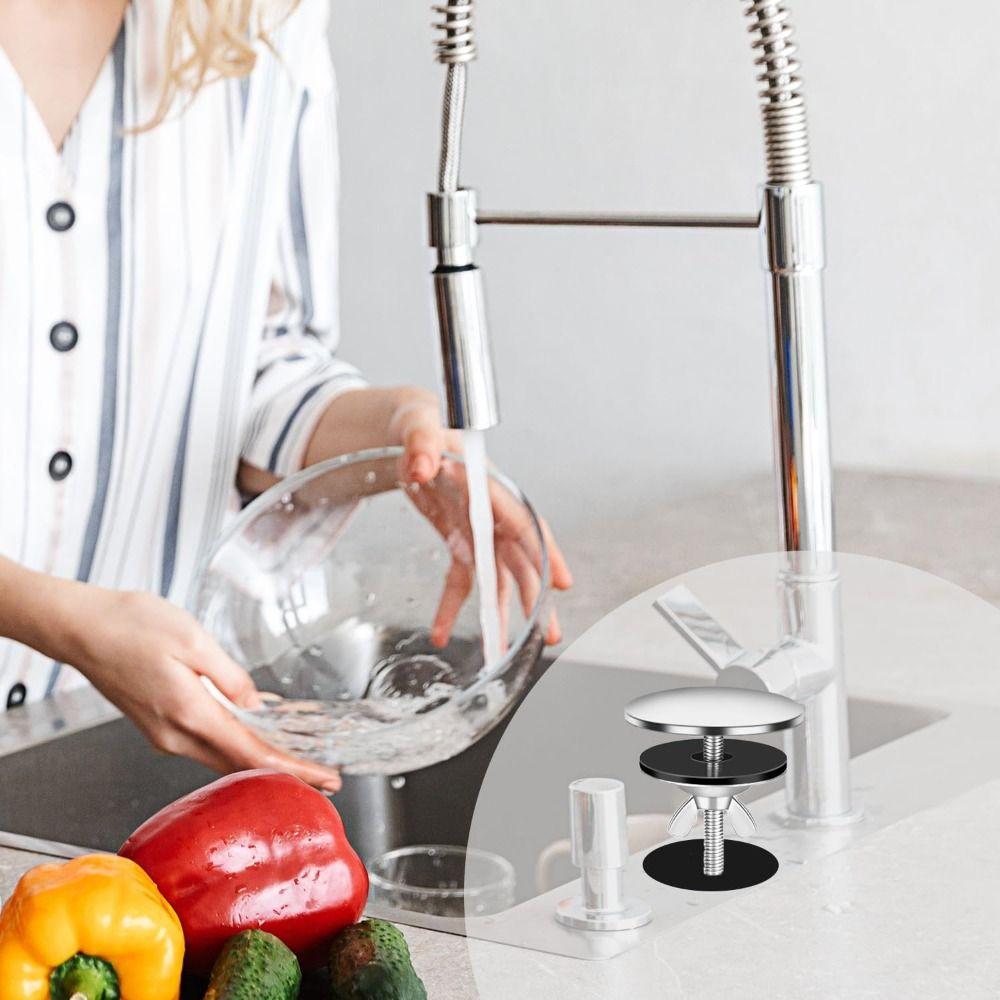 Stainless Steel Sink Hole Cover Black Silver Sink Tap Hole Cap Faucet Hole Cover