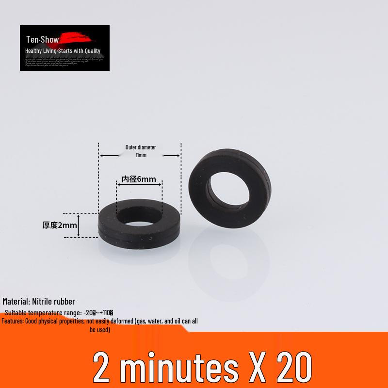 4-6 Minute Silicone Waterproof Gasket Seal for Water Heaters & Showers - Black Nitrile Rubber, Thickened Flat Washer