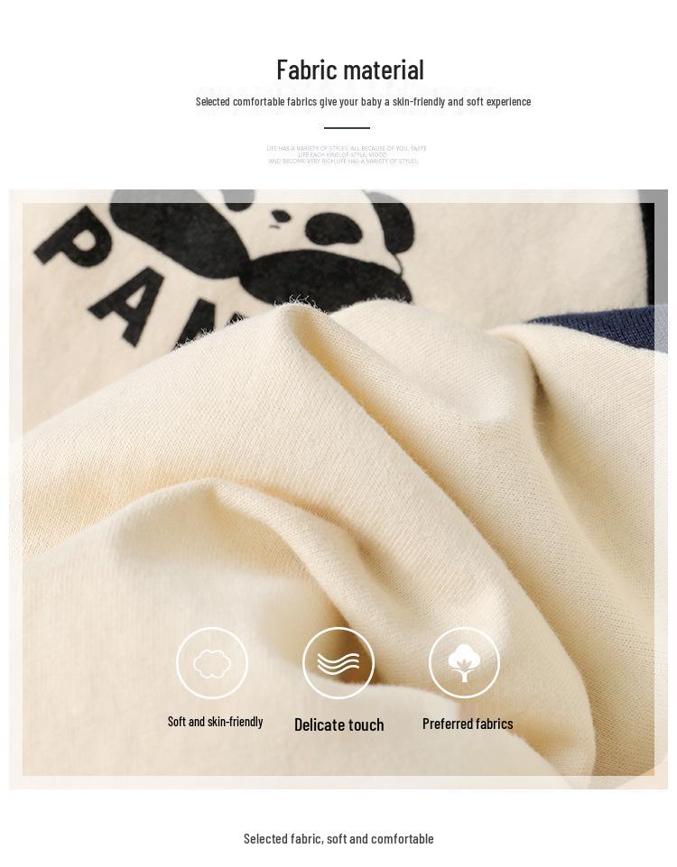 Right Europe Kids' Panda T-shirt: Antibacterial Spring/Autumn Base Layer for Infants & Children