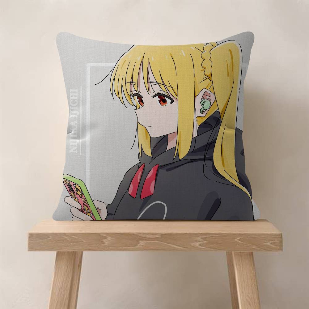 Anime Bocchi The Rock Pillow Cushion Cover Pillowcase Living Room Sofa Home Decor Customized