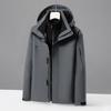 Mens Winter Waterproof Windproof 3-in-1 Fleece-Lined Outdoor Jacket With Detachable Hood Fur Trim