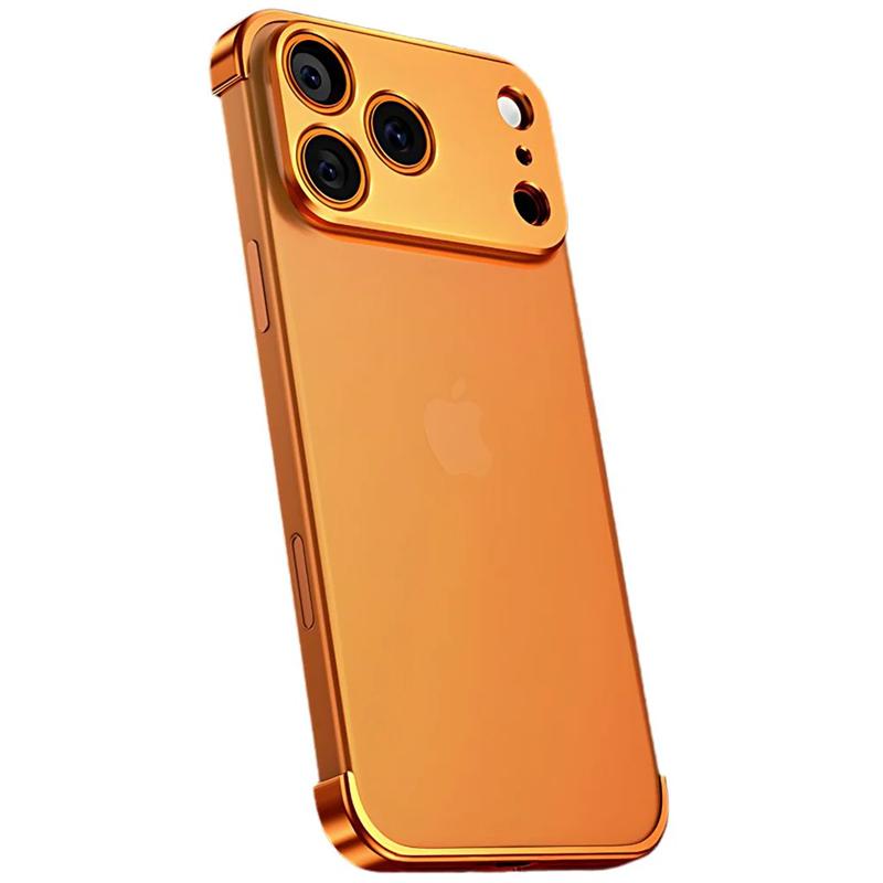 

Orange Metal Frameless Bumper Case for IPhone 17 Air 16 15 14 13 12 Pro Max Plus 17Air 17Pro Camera Lens Protection Corner Cover iPhone17 Pro