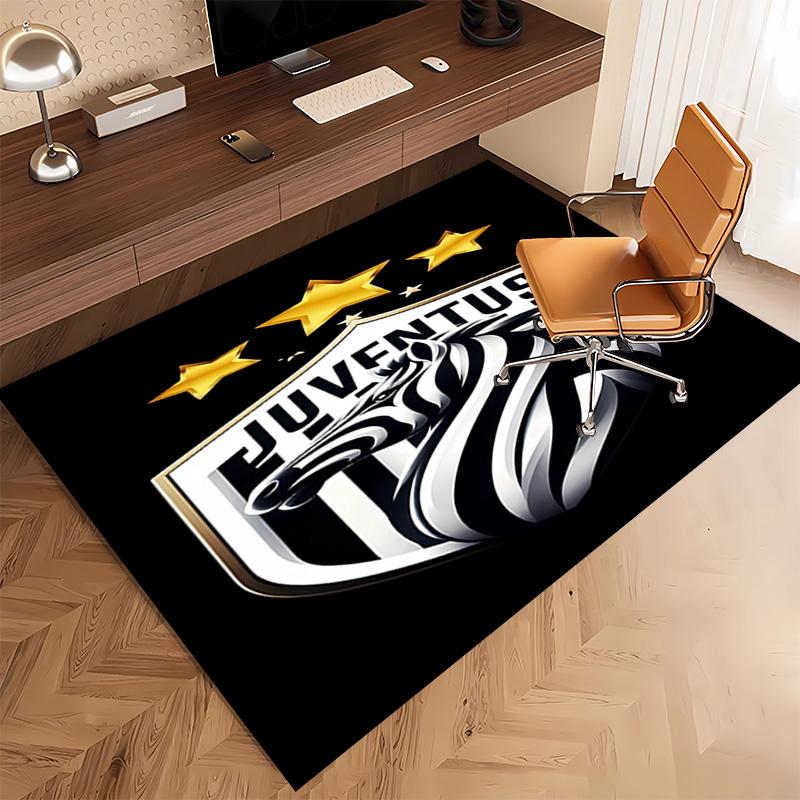 1pc Juventus FC logo Print Area Rug - Soft, Washable Non-Slip Indoor Mat, Living Room, Home Office Decorative Rug,Office Decorative