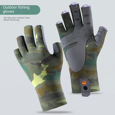 Fishing Gloves Men Lightweight Half-finger Sun Protection Double Sided Breathable Anti-slip Outdoor  Fishing Gloves