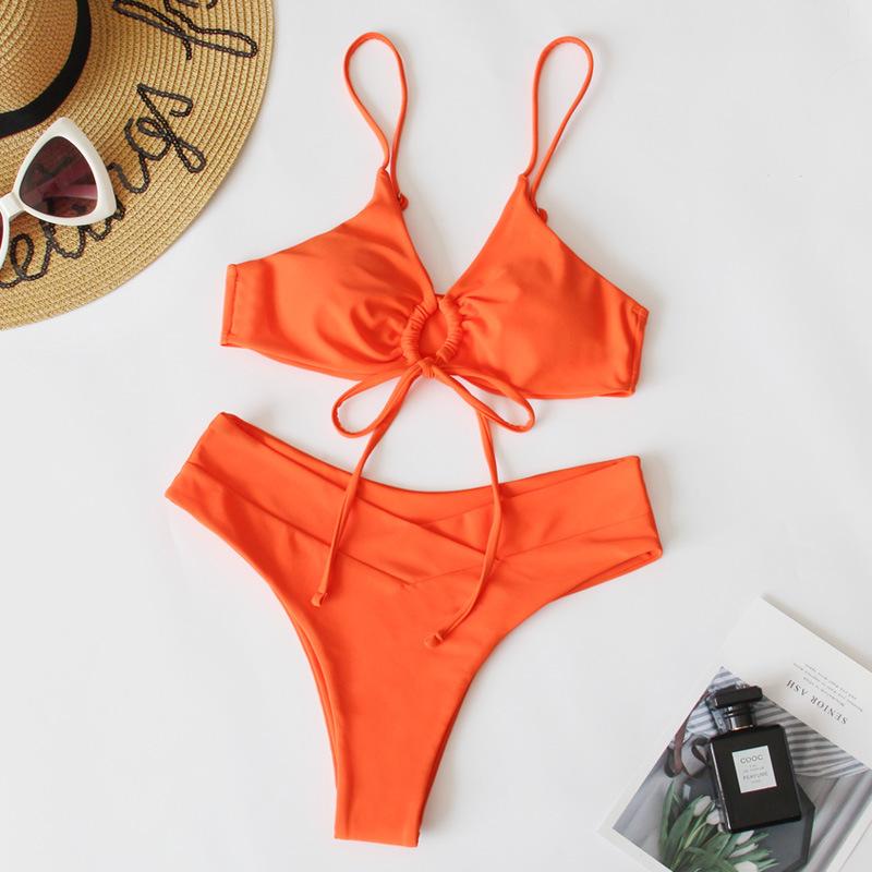 Sexy Bikini Swimsuit Female Swimwear Women Bandage Thong Bikini Set Bather Swimming Beachwear for Bathing Suit