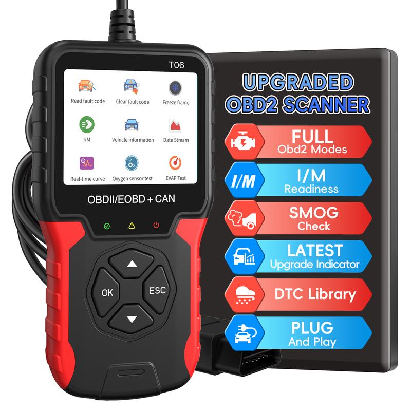 Autozubehör OBD2 Scanner T06 Überprüfen Sie den Motorsystemcodeleser Mehrsprachige Unterstützung Autodiagnosewerkzeug Batterietester