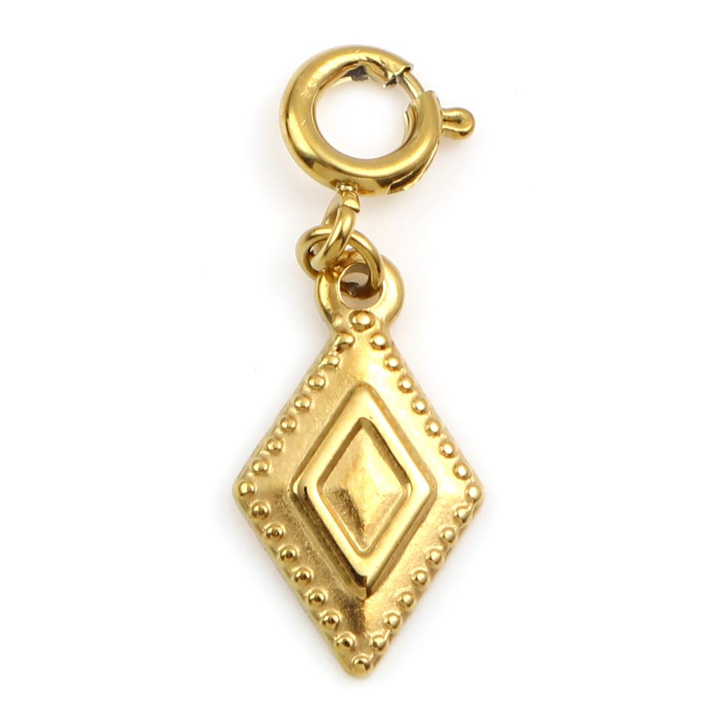 304 Stainless Steel Religious Charms Geometric Round Gold Color Metal Pendants DIY Bracelet Women Bohemian Jewelry Making,1PC