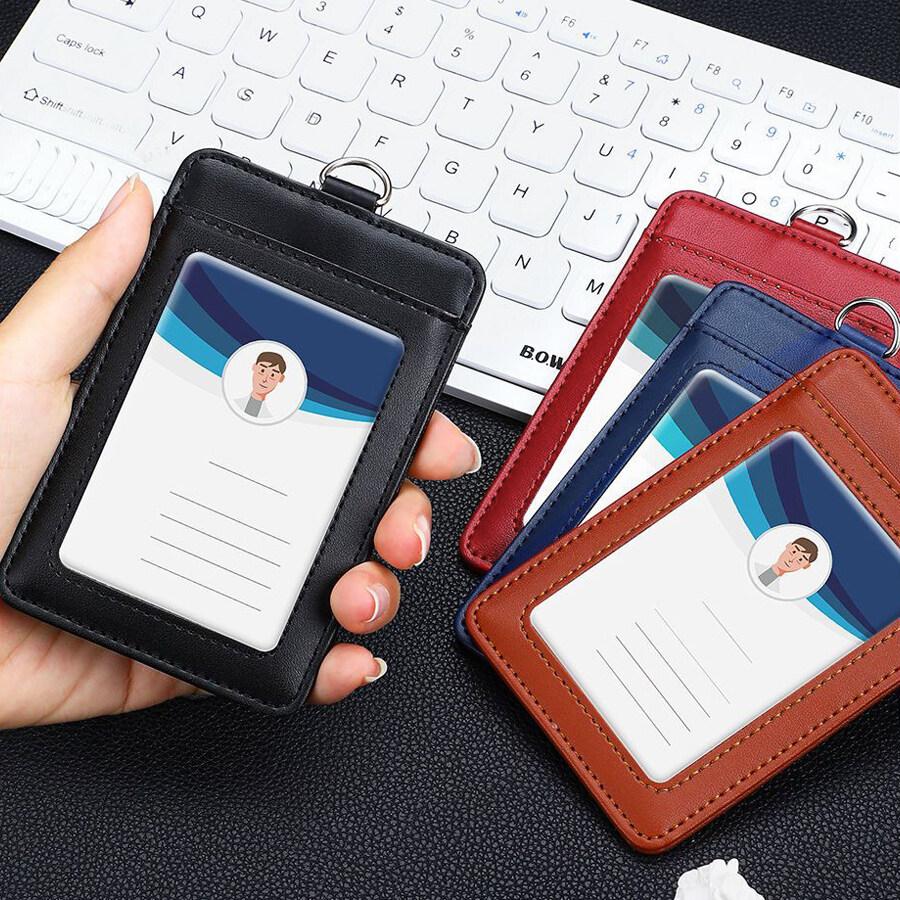 Formal Business 2 Card Slot ID Badge Holder with Lanyard Horizontal and Vertical Styles Suitable for Office and Professionals Cardholders