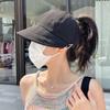 Foldable Sunshade Empty Top Hat Solid Color Mask Hanging Suncreen Peaked Cap Bucket Hat Sun Hat Ponytail Cap Beach