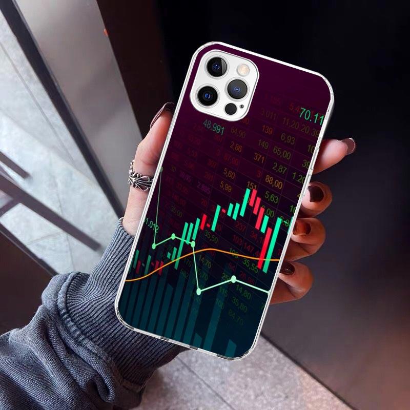 Trade Investment Forex Stock Market Phone Case For iPhone 17 Air 11 13 Mini 14 15 Plus 16 12 Pro Max 16E SE 7 8 Pattern Soft TPU