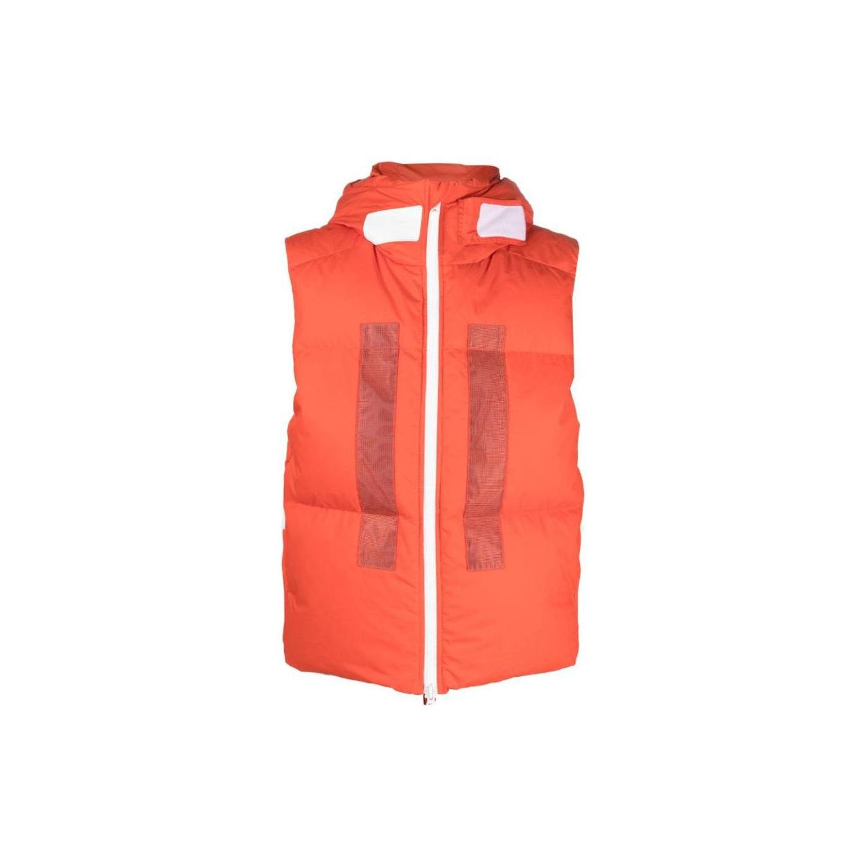 

STONE ISLAND FW23 Серия Marina Цветной блок Стеганый жилет с капюшоном на молнии Мужской жилет Оранжевый 7915G09X2-V0037 S