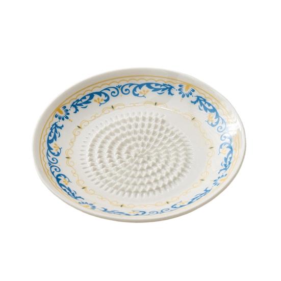 Ceramic Garlic Grinder, Multi-Functional Grating Plate, Manual Garlic Ginger Zester Bowl, All-in-One Prep Mixing Serving Dish, Kitchen Tool C