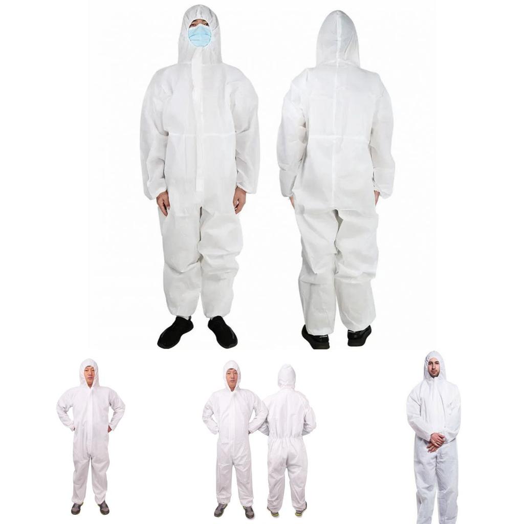 Nonwoven Protective Suit With Blue Tape And Zipper Closure For Dust Spray Painting And Farming Tasks