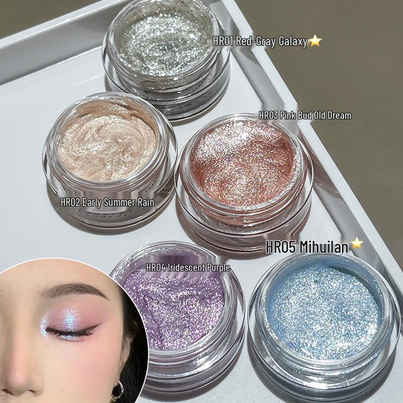 TINGTYL Five-Color Shimmer Jelly Eyeshadow & Pearlescent Liquid Highlighter - Long-Lasting, Non-Flaking Formula.