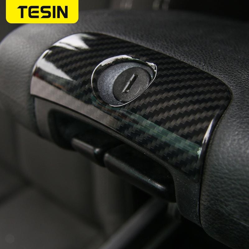 TESIN ABS Car Interior Armrest Box Lock Decoration Cover Trim Stickers Accessories for Jeep Wrangler JK 2011-2017 Car
