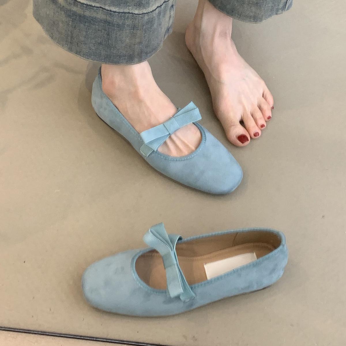 

Fashion Mary Jens Shoes for Women s Spring and Autumn Fashion Ballet Flat Shoes New Casual Leopard Print Sexy Comfortable Single Shoes 35 синий