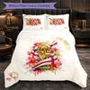 England Football Pattern 3 Pieces Bedding Set Soft Microfiber Duvet Cover with Pillow Cases for Bedroom