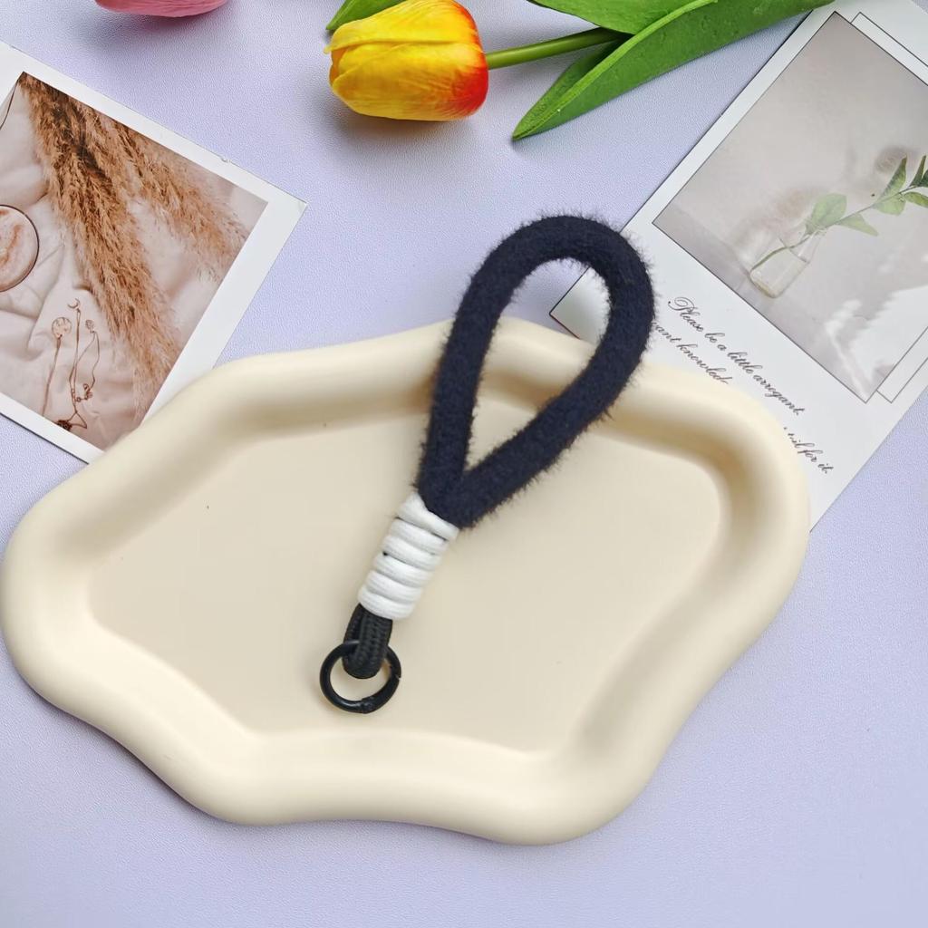 Colorful Plush Phone Wrist Strap Keychain - Anti-Lost Fashion Charm