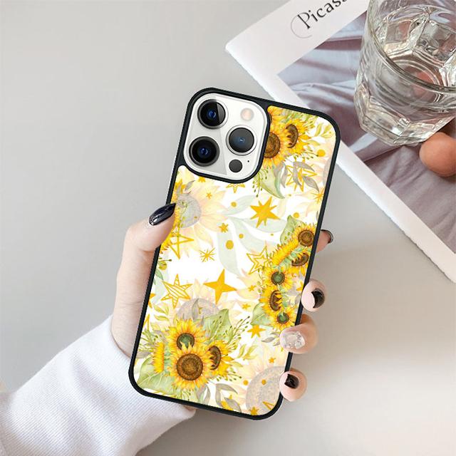 Coque de téléphone florale tournesol pour iPhone 17 Air 15 16 11 12 13 14 Pro Max Housse pour iPhone 17 Air Max Plus coque Fundas