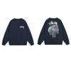 Unisex Oversized Crewneck Fleece-Lined Cotton Sweatshirt With Dice Letter Print Winter Casual Wear