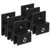 6Pcs Modern Black Aluminum Glass Clamps H-Type Mirror Holder Clips Secure Mounting for Glass Mirrors Acrylic Displays Wall Shelf