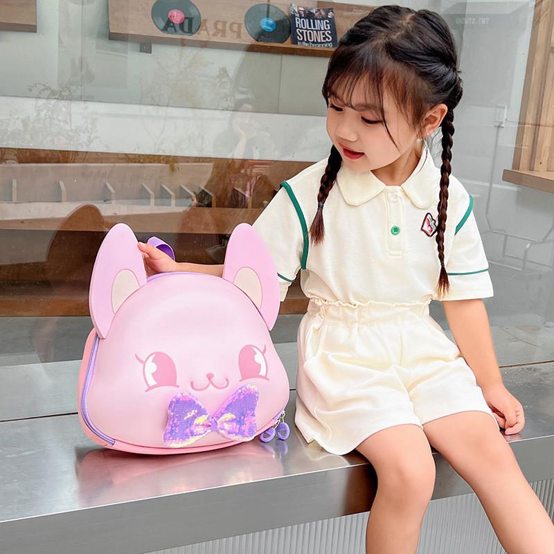 Adorable Cartoon Fox Kids Backpack Lightweight Oxford Cloth Breathable Design For School