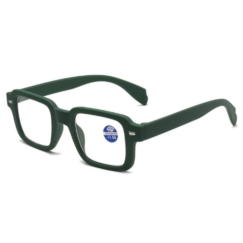 Men Square Reading Glasses Women Green Anti-Blue Light Reading Glasses Eye Protection Presbyopia Eyeglasses +1.0 +1.5 To +4.0