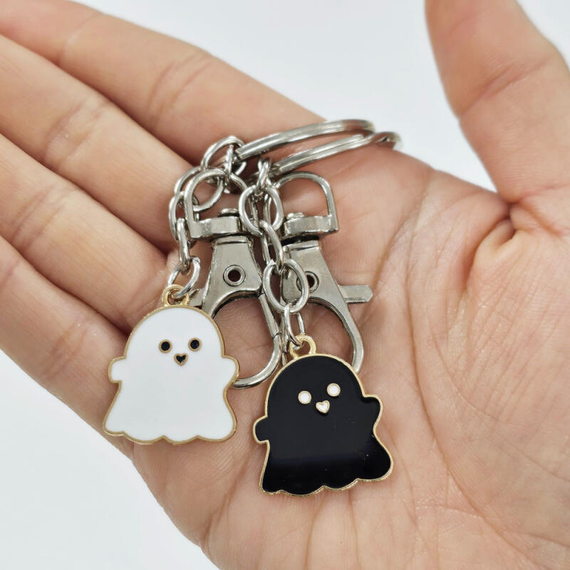 Ghost Metal Bag Wallet Chaki Friendship Couple Keyring Key Holder black