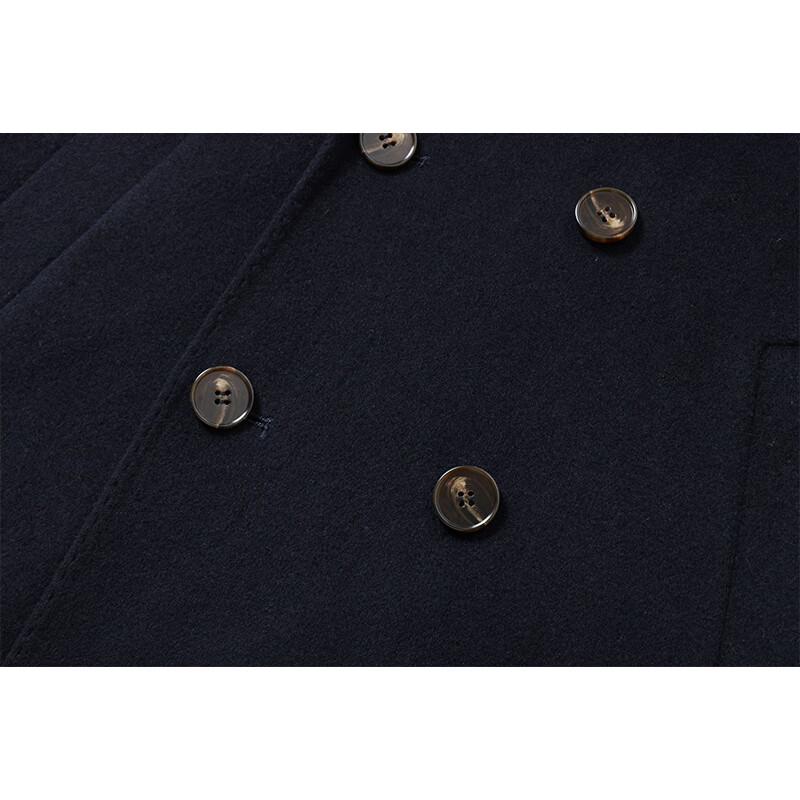 G·TENNA Men's TY28901 Wool Cashmere Peaked Lapel Overcoat