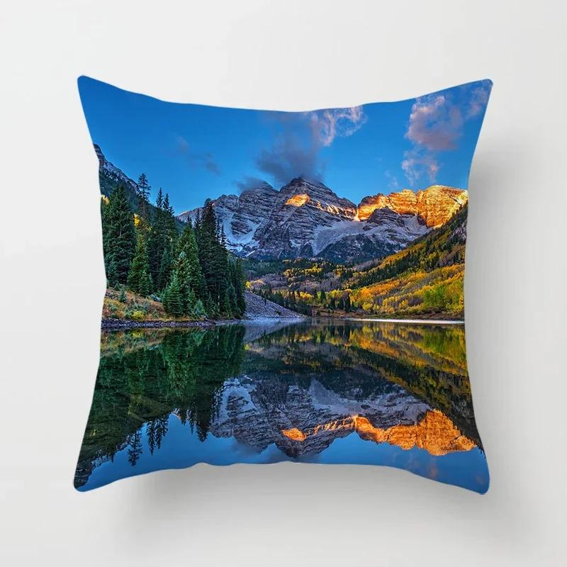 Mountains, Rivers, Forests, Landscape Pillowcases, Sofa Furnishings, Office Cushion Covers, Bedroom Room Home Decoration X