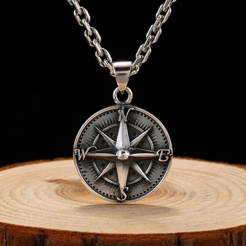 Classic Nordic Style Compass Pendant Necklace Men's Personality Charm Trend Fashion Supplies Birthday Gifts