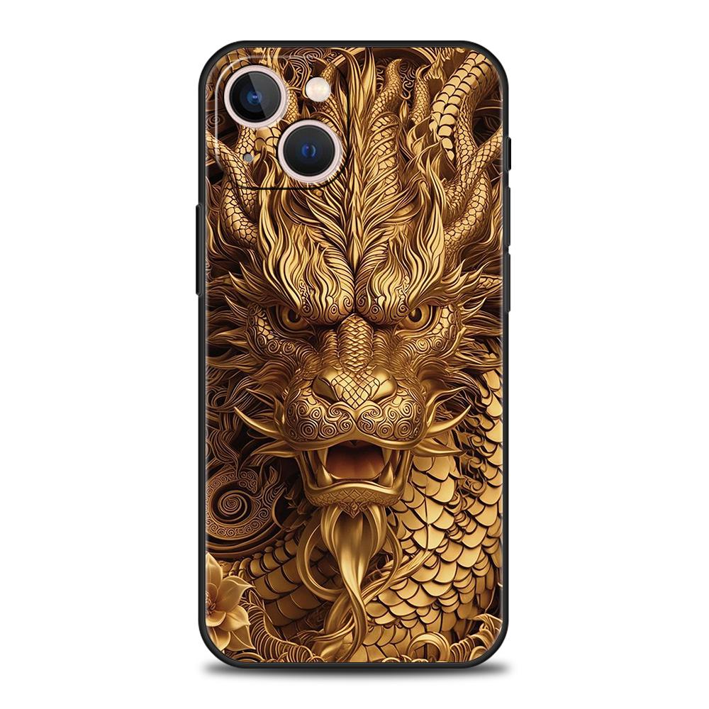 Luxury TPU Soft Phone Case For iPhone 17 Air 16E 16 11 15 14 Pro MAX 12 13 7 8 Plus X XR XS SE 2022 Cover Cartoon Dragon Series