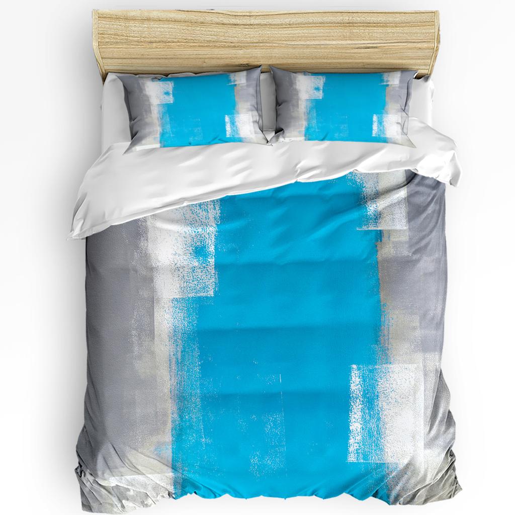Orange Gray Abstract Oil Painting Texture Soft Duvet Cover With Pilow Case 3pcs Beding Set Comfortable Quilt Cover Double Bed Home Textile
