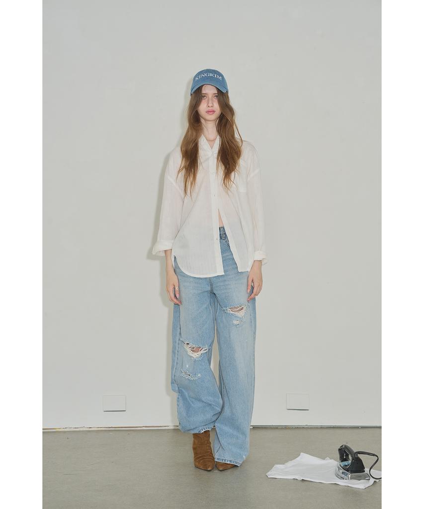KINGKIM Label Lounge Shirt - White