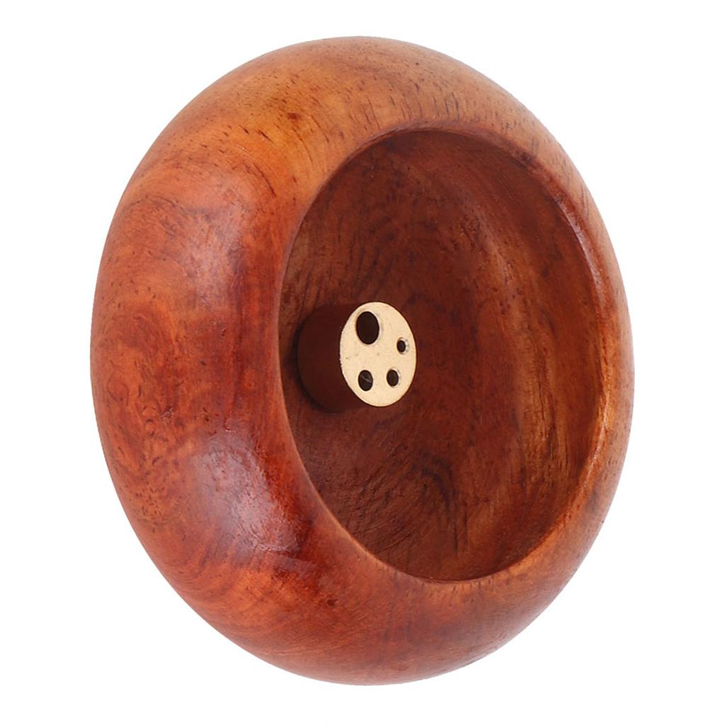 Vietnamese Mini Round Incense Stick Buddhist Supplies Bowl Shape Incense Holder(Rosewood)