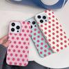 Orange Polka Dot Leather Texture Soft Case for iPhone 17 17E 16 15 14 13 12 11 Pro Max Aesthetic Shockproof Cover