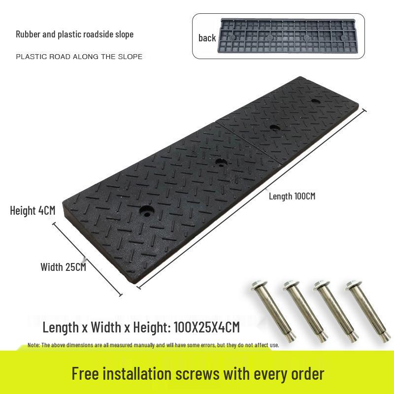 Portable Rubber-Plastic Curb Ramp Mat for Car