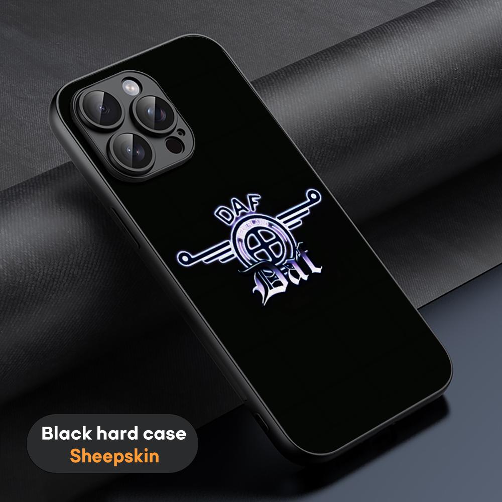 D-dafs Logo Car Logo Fashion Pattern Phone Case For iPhone 16 15 14 13 12 11 Plus Pro Max Limited Black Hard Case Sheepskin