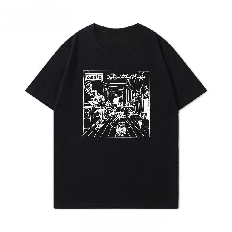 Band-related T-shirts, Short-sleeved Summer Casual Men's Retro British Rock Loose Half-sleeved Cotton Clothes