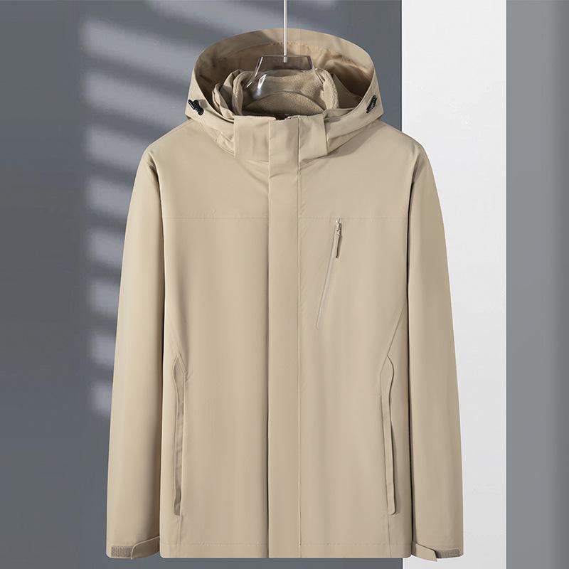 Autumn and Winter Jacket Men's Windproof and Water-proof Breathable Outdoor Sportswear Women's Mountaineering Travel Three-in-one Jacket