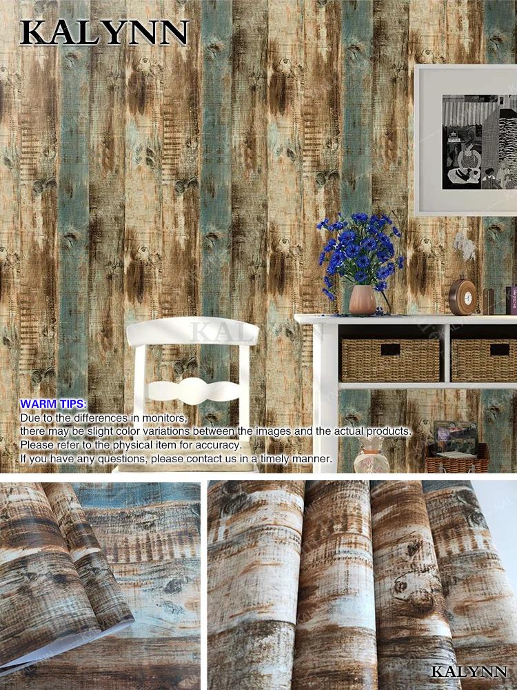 Peel and Stick Wallpaper Wood Plank Faux Wood Contact Paper Removable Self-Adhesive Vintage Wall Covering Prepasted Decorative S