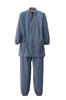 Little Island Men's Refreshing Samue (Blue/Sizes 4L-5L) - Takashima Chijimi Fabric, Made in Japan, 100% Cotton, Top and Bottom Set