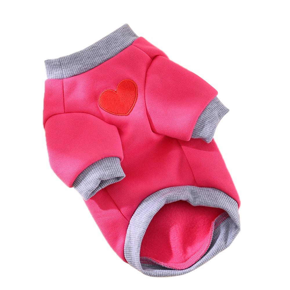 

Polyester Warm Dog Hoodie Thickened Puppy Bipedal Clothes Pet Warmer Tops Taddy Yorkshire Rose Red - M