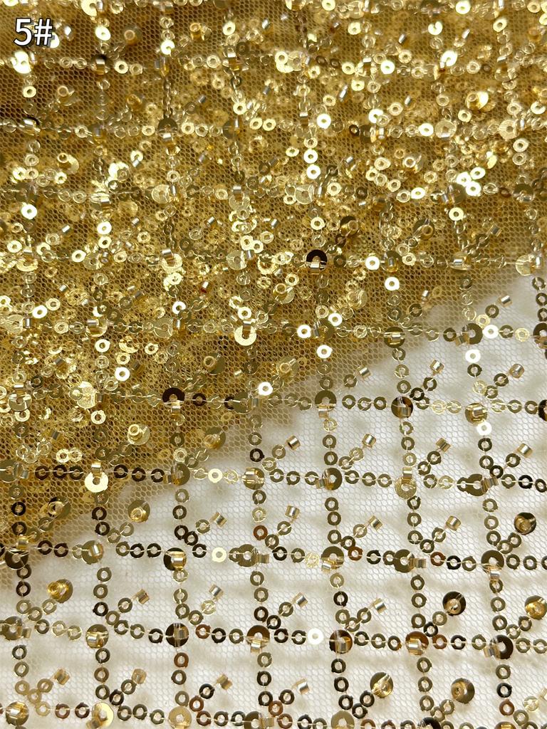 Sky Blue African Sequins Lace Fabric 2025 High Quality Lace Embroidery Nigerian Mesh Beads Fabric French For Wedding Party Dress