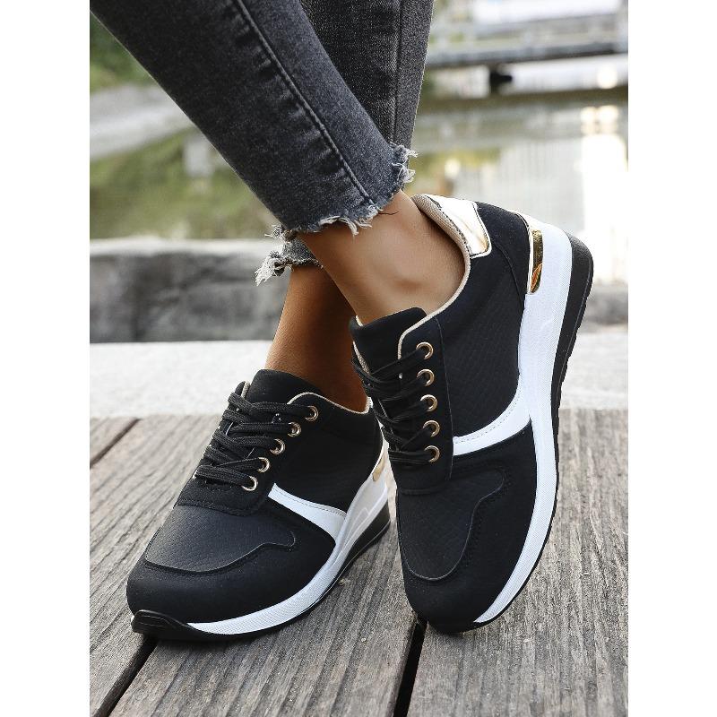 Spring New Style Casual Oversized Lace-up Sports Shoes for Women, Thick-soled and Platform Heels, Women's Shoes
