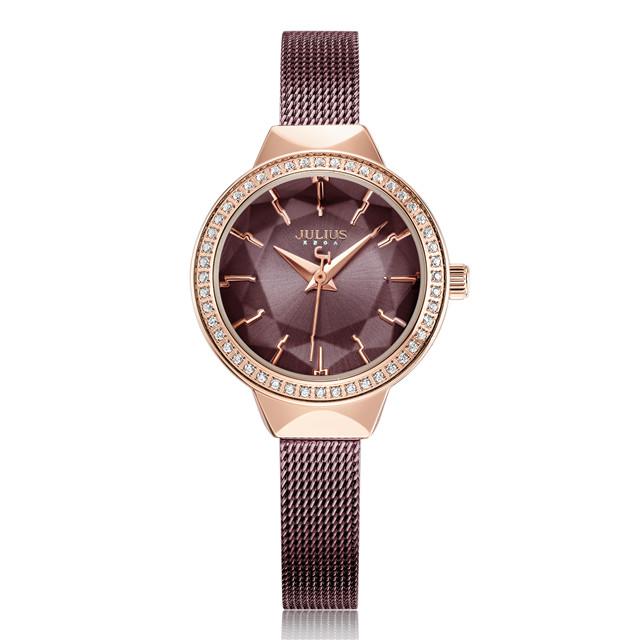 Micro‑set Zircon Julius Lady Women's Watch MIYOTA Fashion Hours Stainless Steel Bracelet Girl's Birthday Gift Box