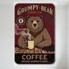 Vintage Grumpy Bear Coffee Co. Metal Sign - Chicagor Finest Coffee Wall Decor for Bar Cafe, Retro Distressed Tin Sign with Bear