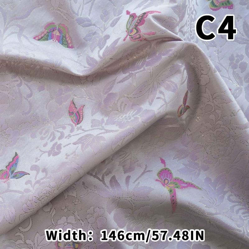 Colorful Woven Satin Butterfly Fabric Yarn-dyed Golden Silk Jacquard Fabric For Diy Sewing Dress Skirt Hanfu Qipao Bag Material