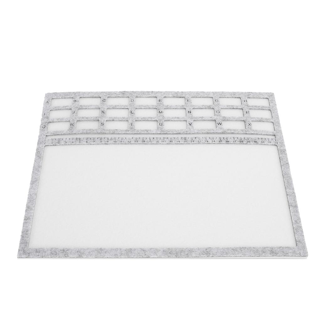 3PCS Rectangle Bead Mat Felt Beading Tray with Centimeter Alphabetic Scale for   Art Crafts Jewelry Making Bead Supplies