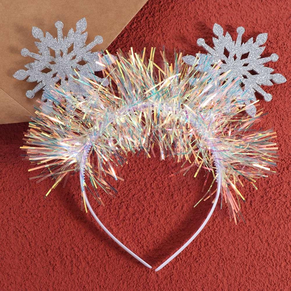 Color Ribbon Snowflake Headdress Plastic Cosplay Headbands Costume Party Accessories